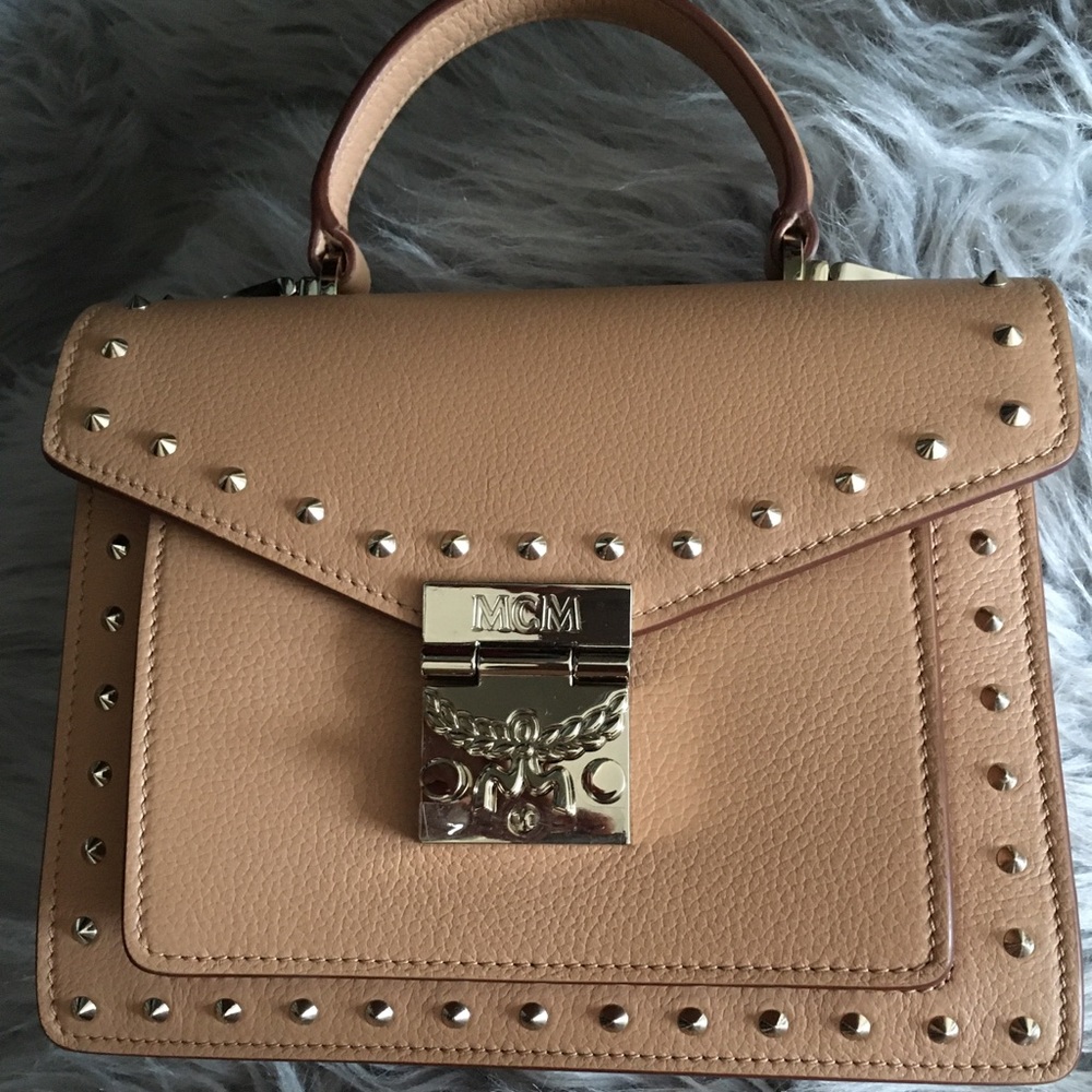 Mcm satchel nude color